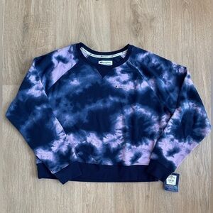 Champion Women’s Campus French Terry Cropped Crewneck Sweatshirt Tie Dye